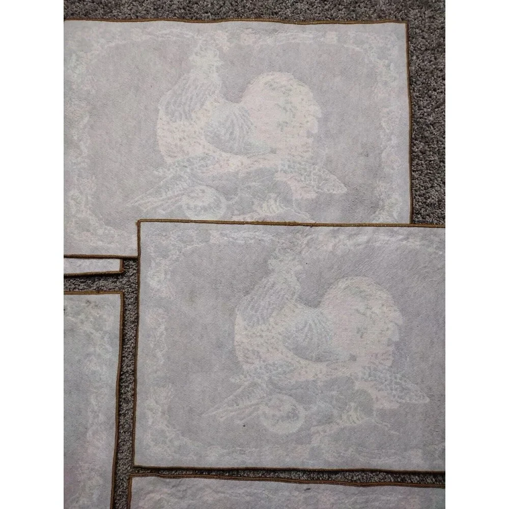 Vintage Country French Chicken Rooster Placemats Set of 6 Farmhouse Approx 12x18